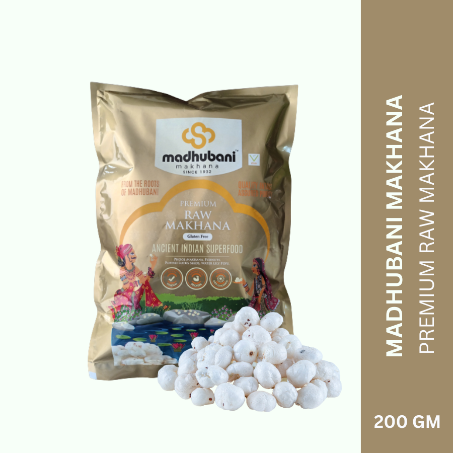 GOLD - Madhubani Makhana | Premium Raw Plain Phool Makhana | Large Size | 6+ 